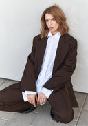 Oversize Жакет со сменным декором шоколадный
