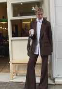 Oversize Жакет со сменным декором шоколадный